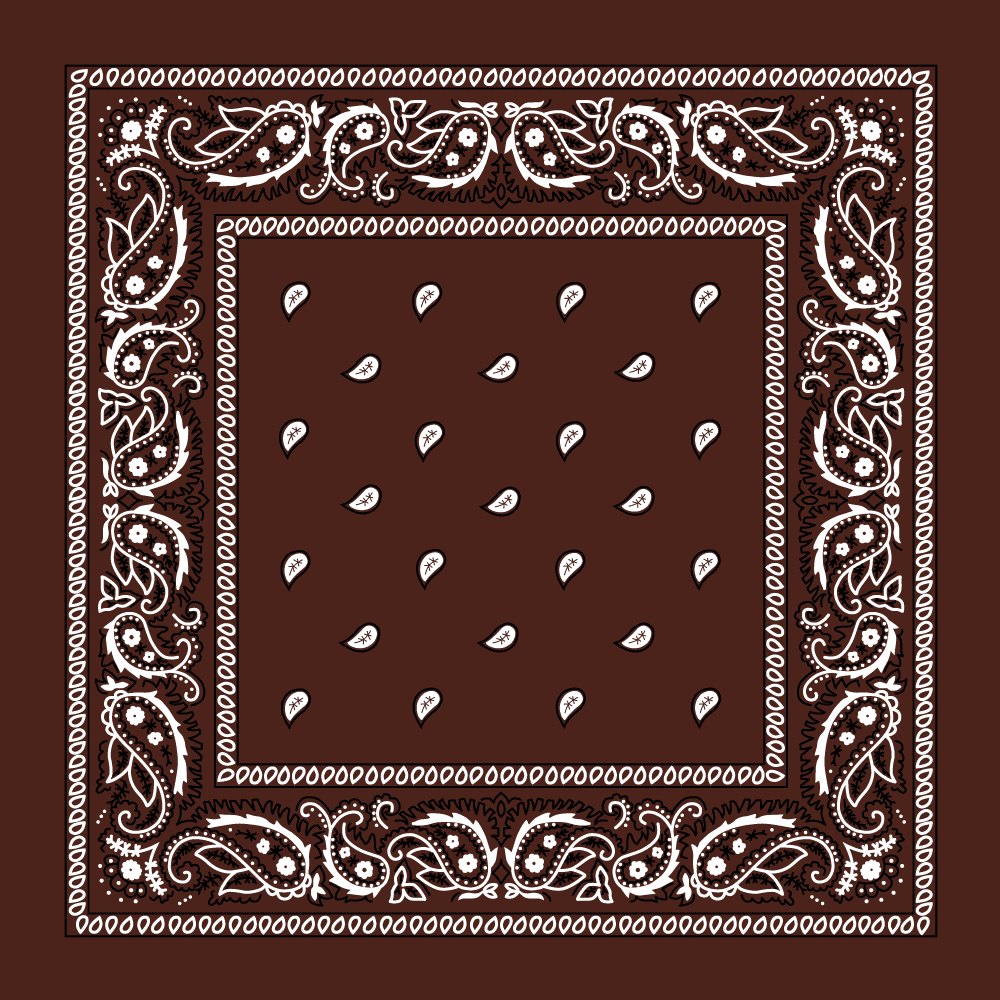 1pc Dark Brown Dark Brown Value Classic Paisley Bandana Imported 100% Cotton 14 x 14