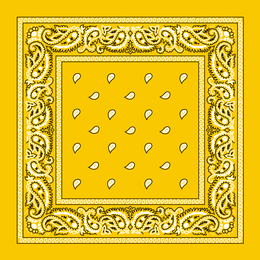 Yellow Paisley BANDANA - Single Piece 22x22