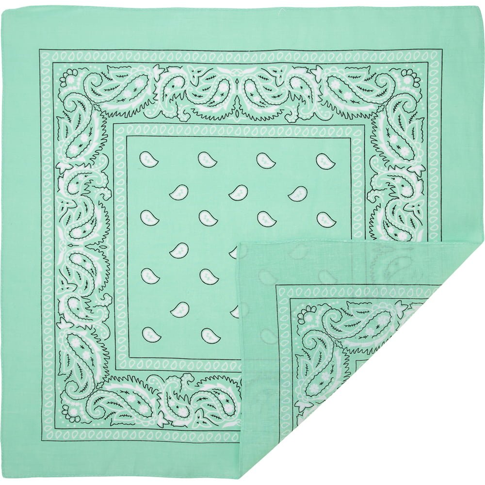 600pcs Mint Green Classic Paisley Handkerchiefs - Imported - 100% cotton