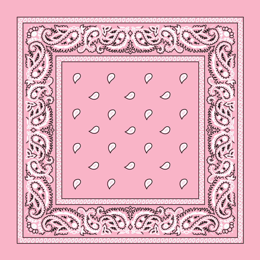Light Pink Paisley BANDANAs - Dozen Packed 22x22