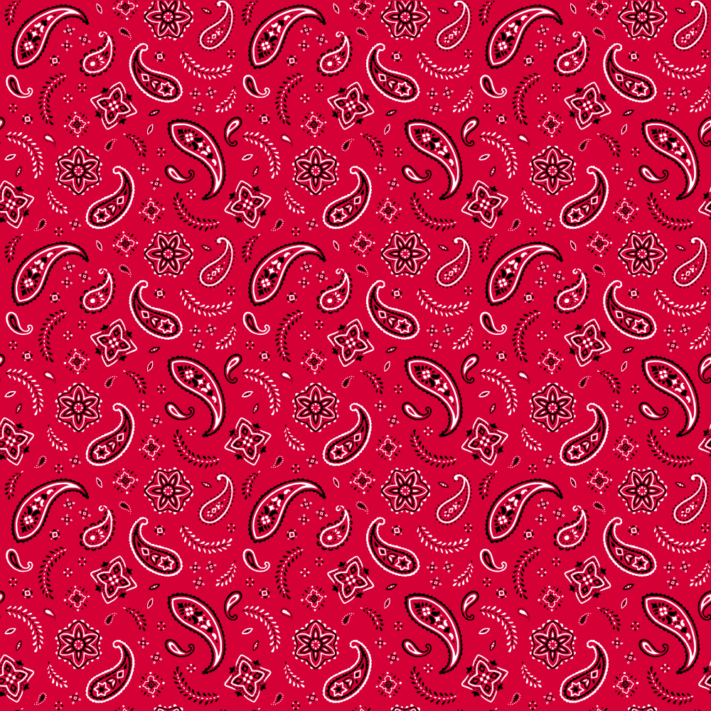 12pcs Red All Over Paisley Bandana Imported 100% Cotton 22