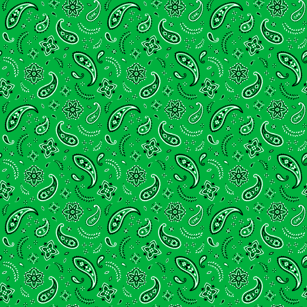 1pc Kelly Green All Over Paisley Bandana Imported 100% Cotton 22