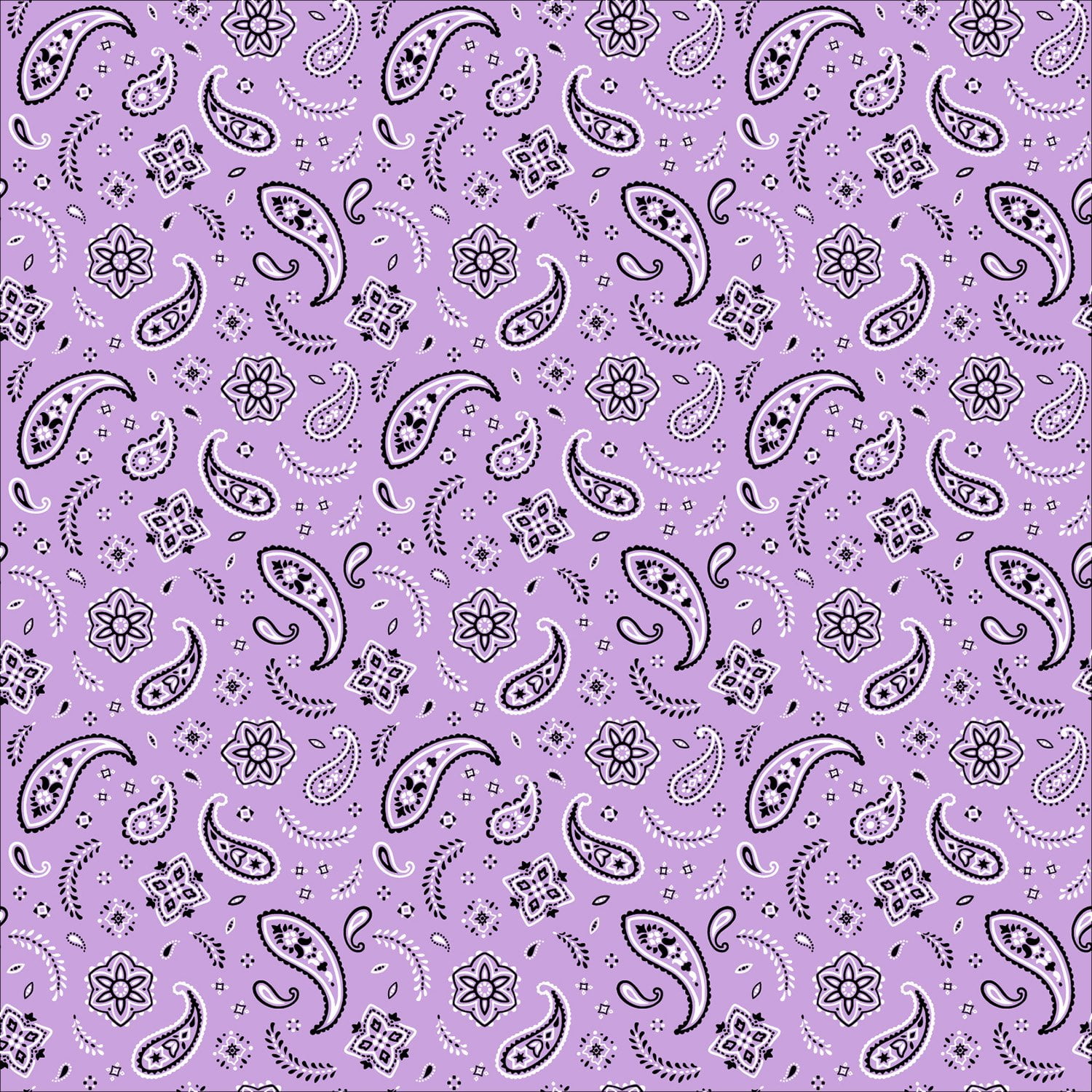 1pc Lilac All Over Paisley Bandana Imported 100% Cotton 22