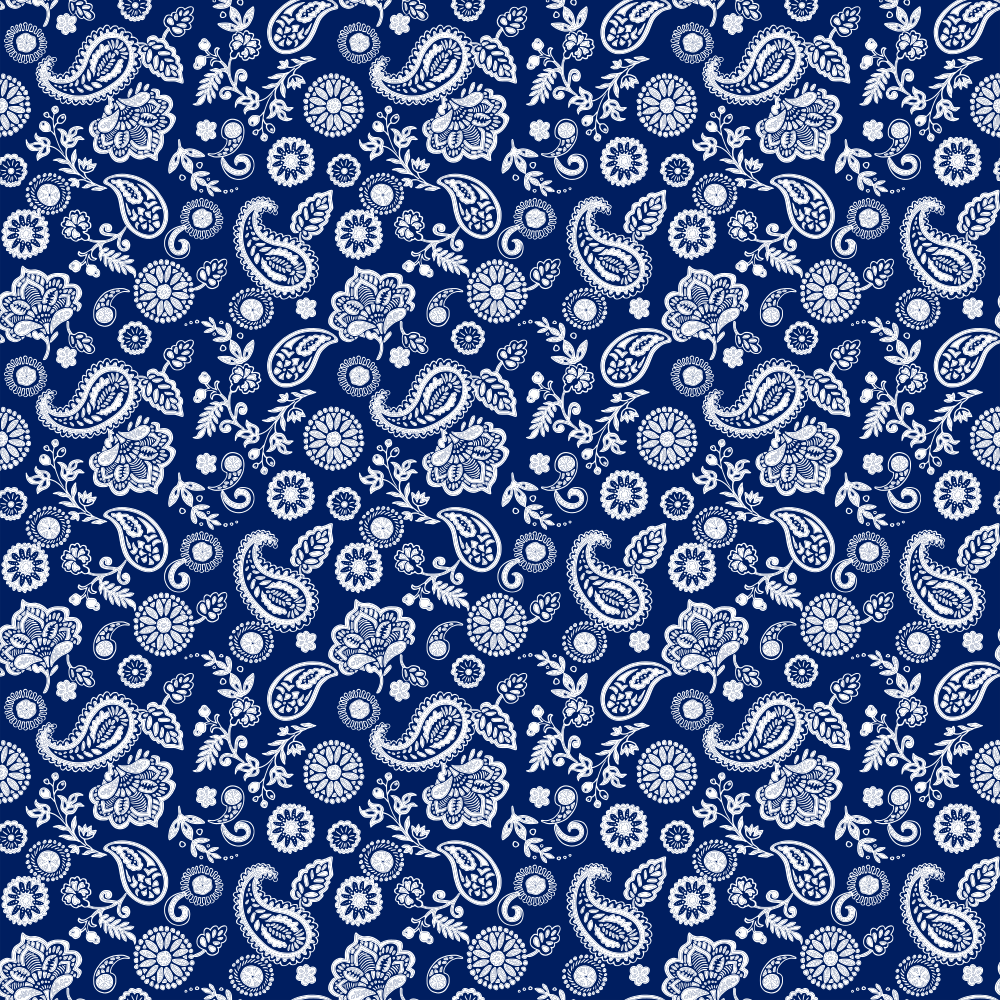 1pc Navy Blue Floral Paisley Bandana Imported 100% Cotton 22