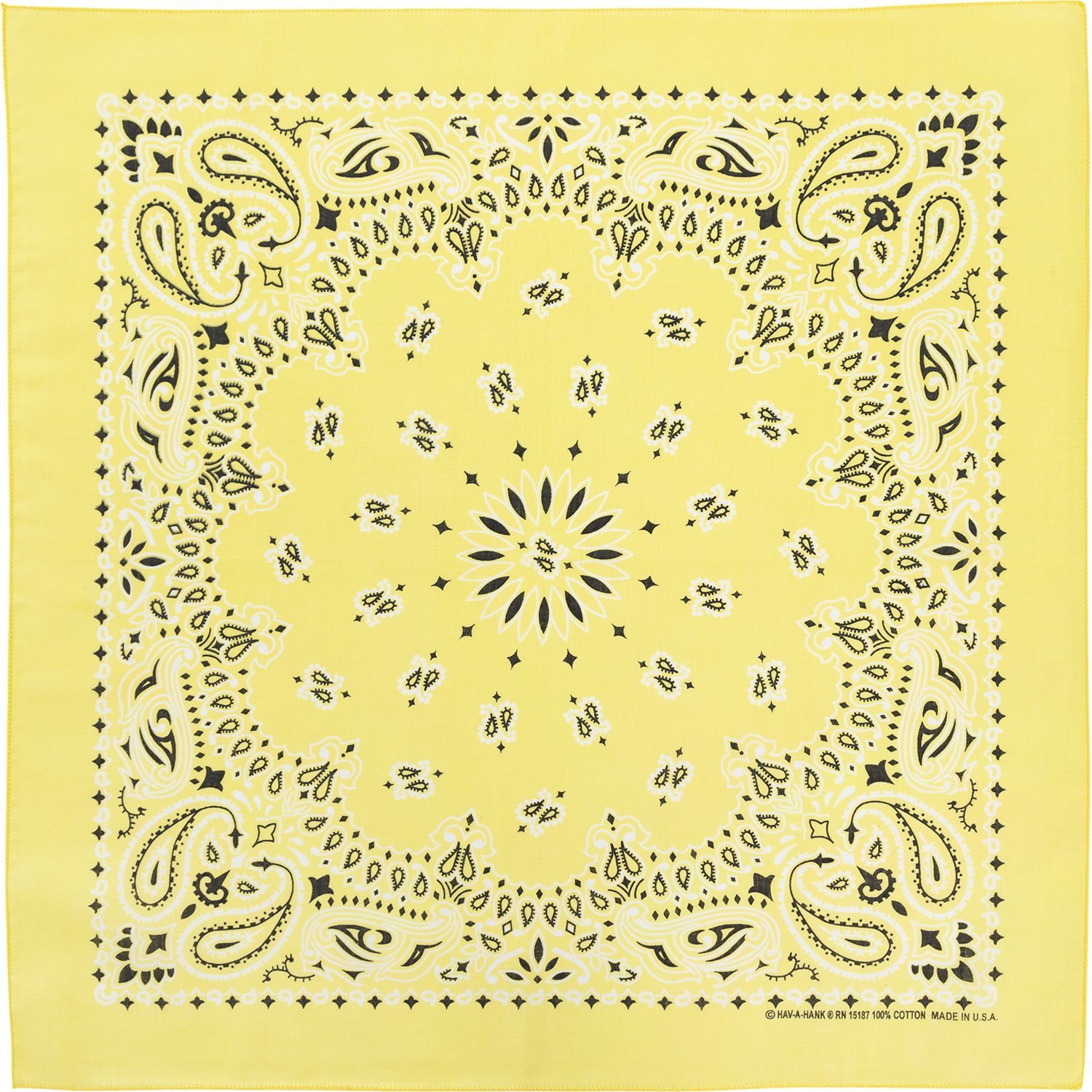 Add a pop of sunshine to your style with our Yellow Western Paisley Bandana – a single piece measuring 22x22 inches! This vibrant accessory is more than just fabric; it's a statement of Western-inspired fashion for those who dare to stand out.