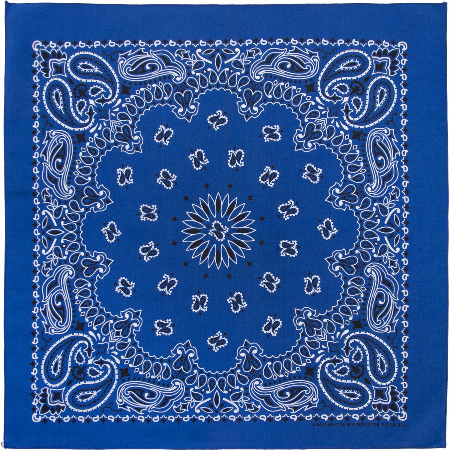 1pc Royal Blue Blue CM Western Paisley Bandanas in Bulk Imported 100% cotton 27