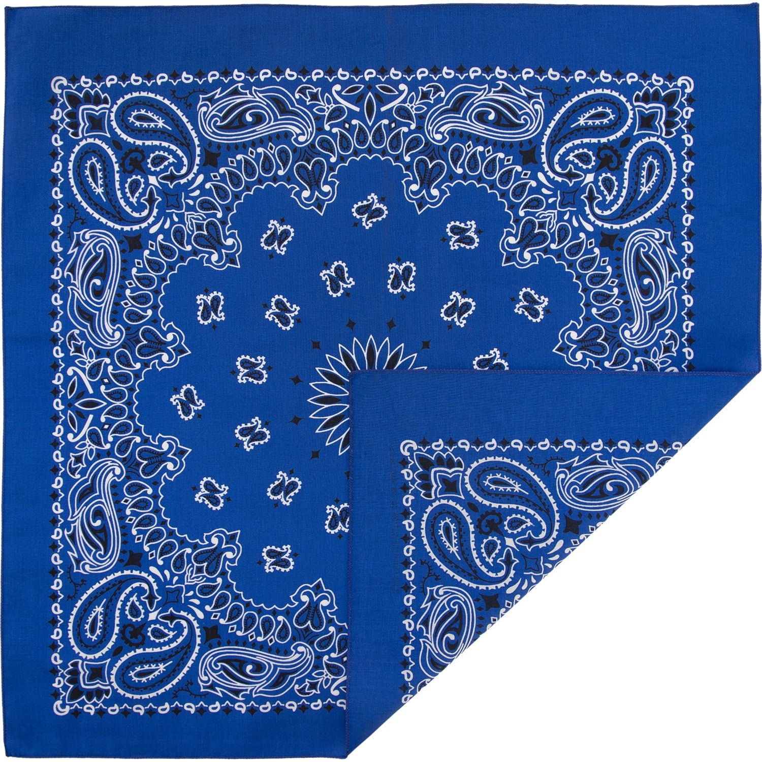 600pcs Royal Blue Blue CM Western Paisley Bandanas in Bulk Imported 100% cotton 27