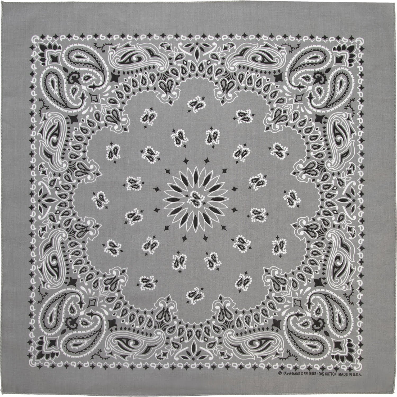 600pcs Silver Western Paisley Handkerchiefs - USA - 100% cotton