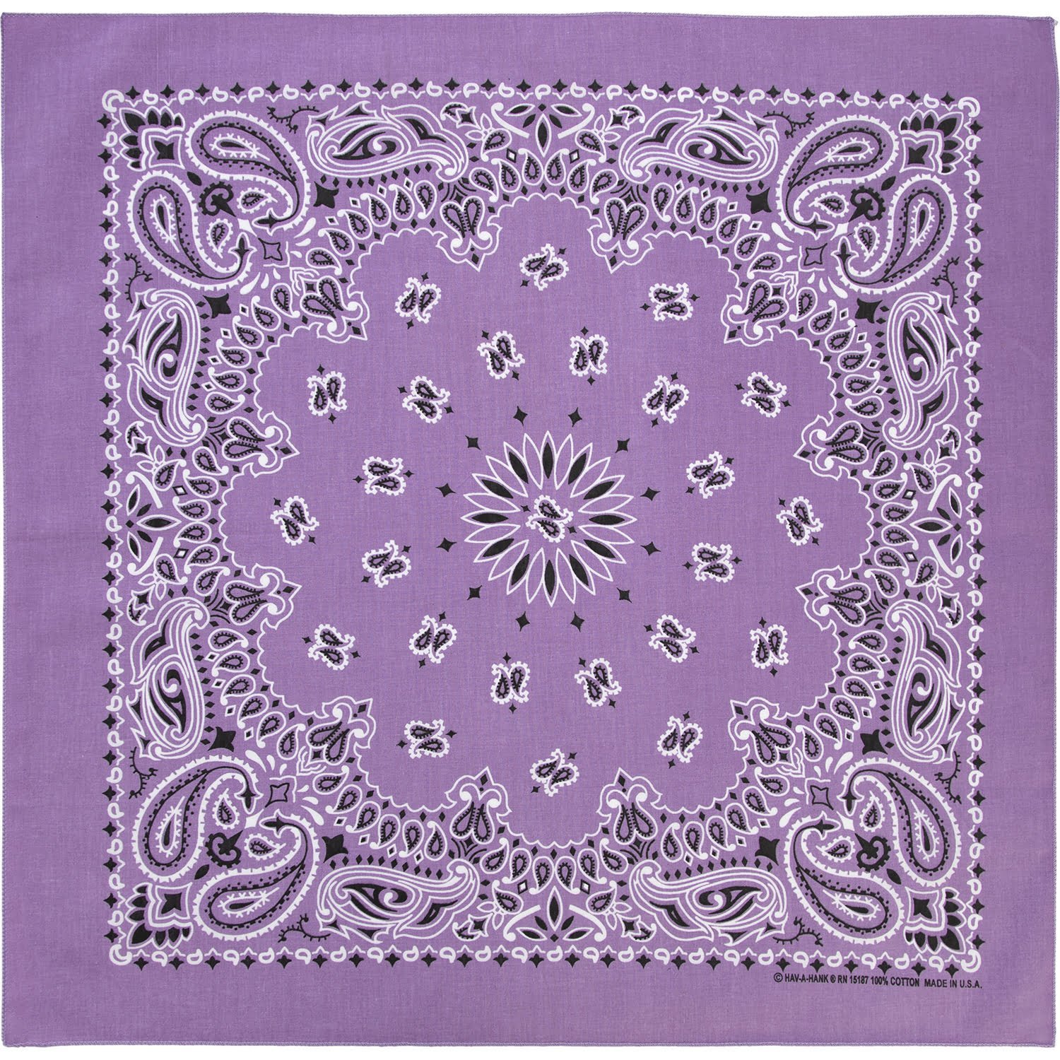 600pcs Lavender Western Paisley Handkerchiefs - USA - 100% cotton