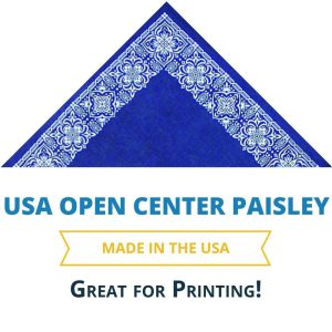 Open Center - Square Paisley Bandana USA Made 100% Cotton