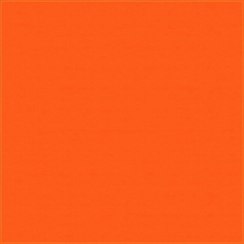 A vivid orange square serves as the main object filling the entire frame with a textured surface suggesting a fabric or smooth material in a simple and bright context.