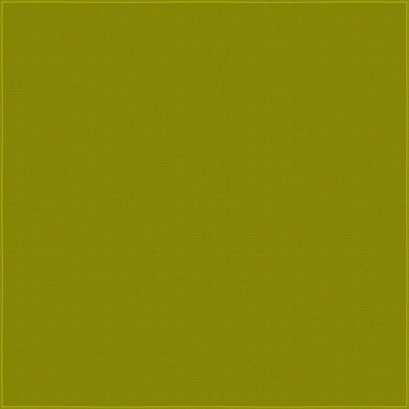 A solid green textile surface is displayed uniformly with a subtle texture and bordered by a contrasting yellow stitch outlining the edges creating a framed appearance on the fabric.