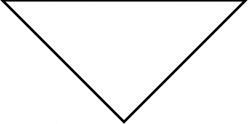 Triangle Import 100% cotton A large black Bandana triangle points downward against a blank white background highlighting its geometric shape and simplicity creating a stark contrast with the empty space surrounding it