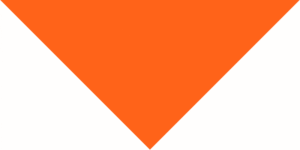 An orange Bandana triangle is centered with its apex pointing downward the background is white creating a stark contrast that emphasizes the shape and color of the triangle