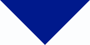 A large blue triangular shape fills the space pointing downward against a white background creating a strong visual contrast and an impression of depth and simplicity