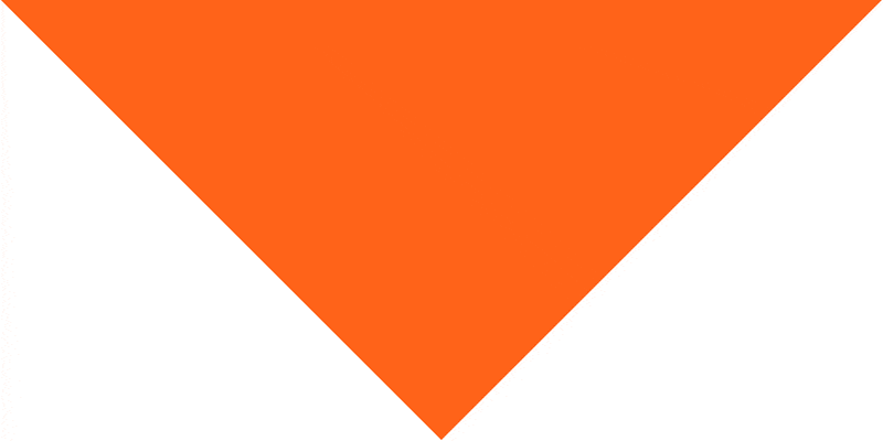 Triangle Import 100% cotton An orange triangular shape is centered in the image pointing downward against a white background creating a stark contrast and a minimalist aesthetic.
