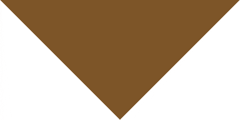 Triangle Import 100% cotton A brown triangular shape is placed against a white background creating a contrast that emphasizes the object's simplicity and geometric design without any additional elements or features present