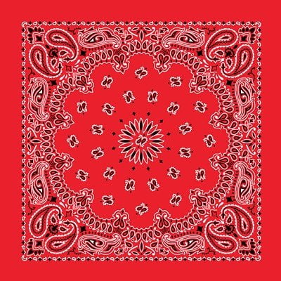 American Made Red WESTERN Paisley Bandana - Single Piece 22x22