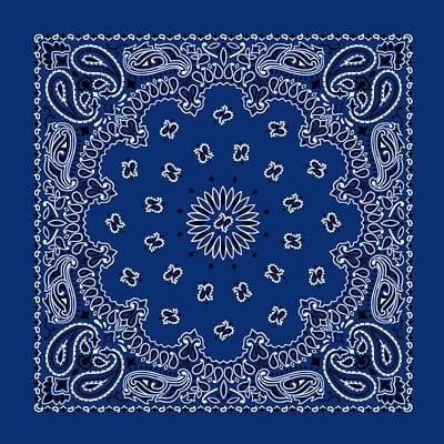 12-pack Royal Blue American Made Western Paisley Bandanas - 100% Cotton - 22x22 Inches