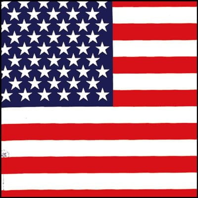 American Flag Bandana – 22x22 inches, a patriotic accessory made in the USA with a 50/50 Poly Cotton blend.