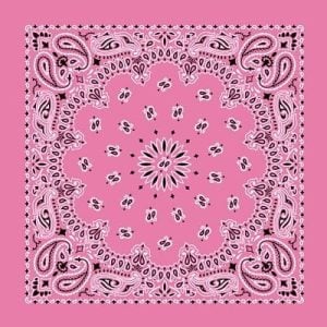 Light Pink Western Paisley Bandana - Single Piece 22x22