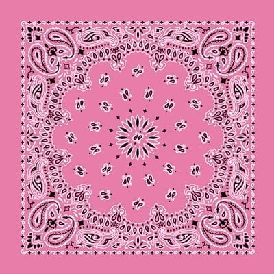 Light Pink Western Paisley Bandana - Single Piece 22x22