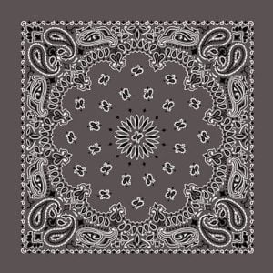 American Made Charcoal Gray Western Paisley bandana - Single Piece 22x22: Stylish and Durable Western Inspired bandana in Charcoal Gray Color - Premium Quality Cotton Fabric - Ideal for Men's Accessories