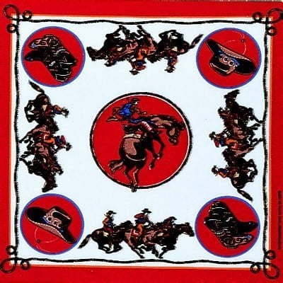 Rodeo Cowboy Red Bandana - 22x22 Inch