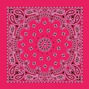 Vibrant Hot Pink Western Paisley Bandana – Single Piece, 22x22 inches, a statement accessory for bold and stylish looks.