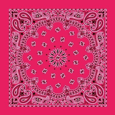 Vibrant Hot Pink Western Paisley Bandana – Single Piece, 22x22 inches, a statement accessory for bold and stylish looks.