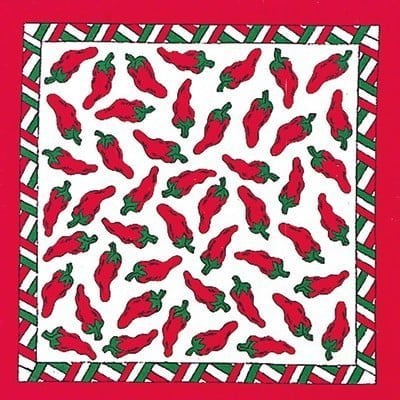 USA Made Red Peppers Bandana - 22x22 Inch