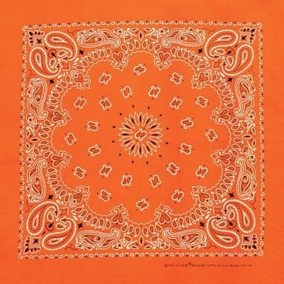 Neon Orange Western Paisley - Import - Single Piece -22x22
