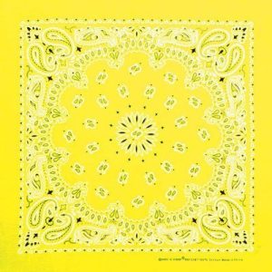 Neon Yellow Western Paisley Bandana - Imported - Single Piece - 22x22