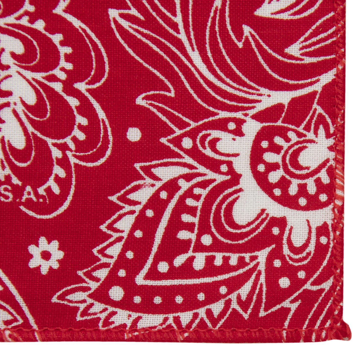 Prims Paisley Flower - Red Bandana - Single Piece - 22x22