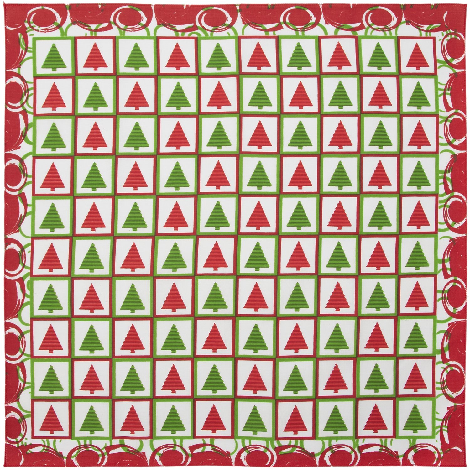CHRISTMAS Checkers Bandanas - Dozen Packed - 22x22