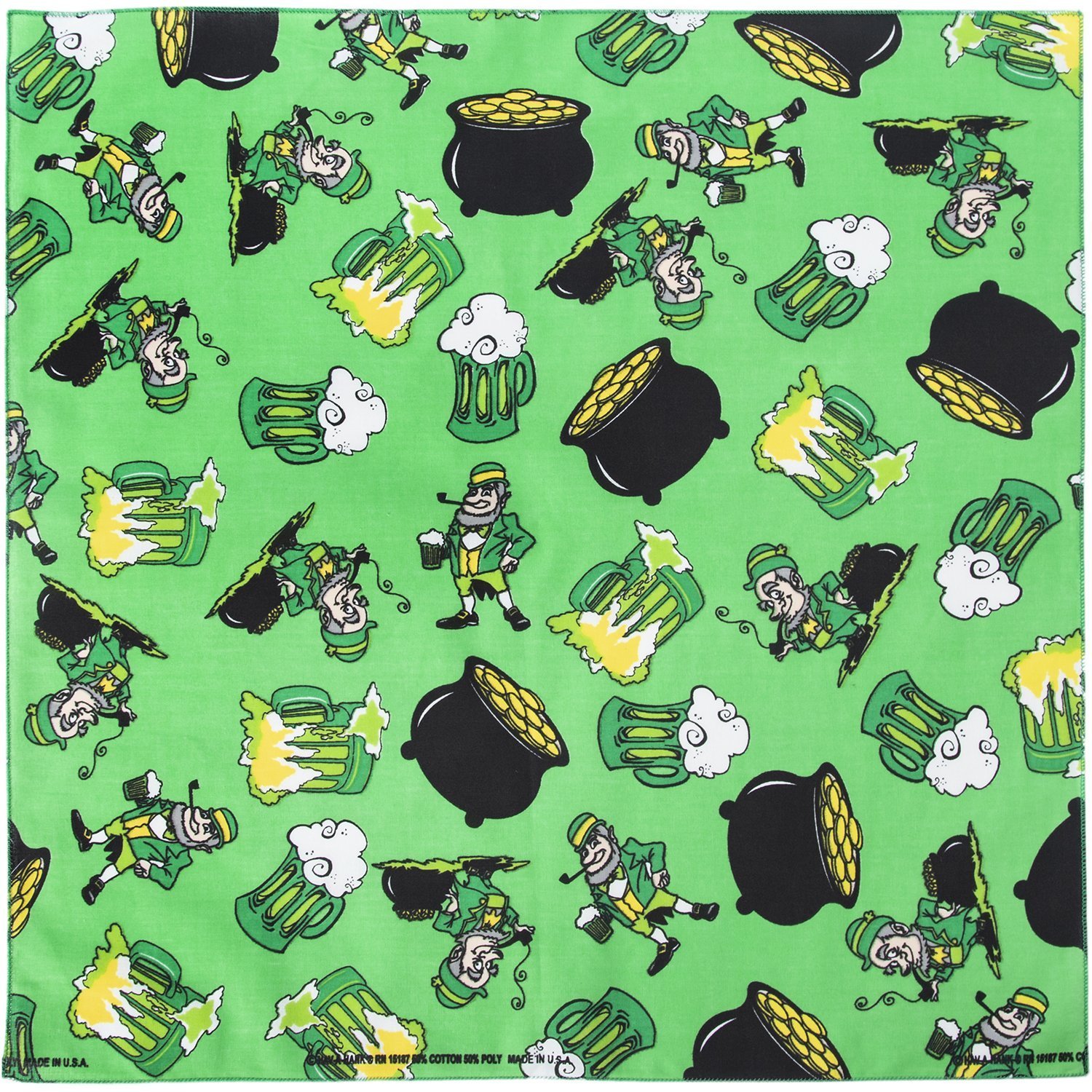 12-pack St. Patty's Party Bandanas, by the Dozen - 22x22