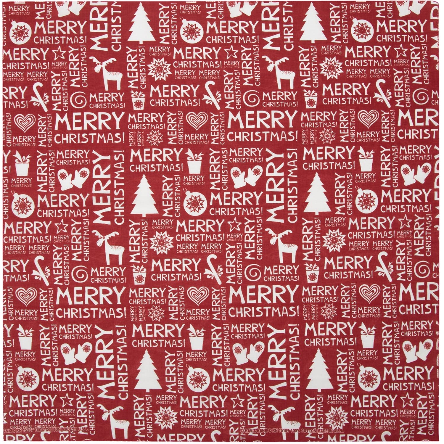 Merry Christmas - Red Bandana - 600pcs/Case