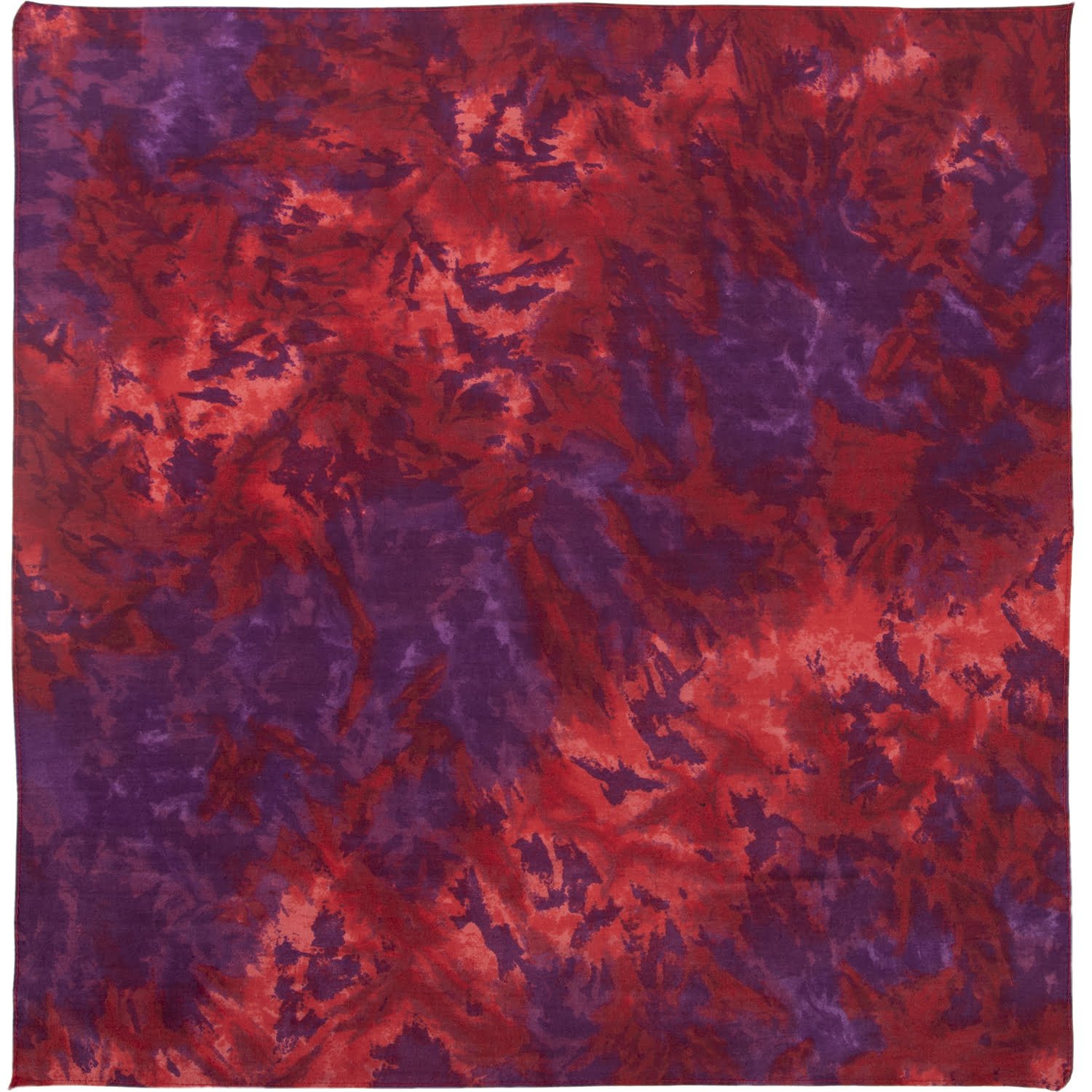 12-pack Red Purple Handmade Tie Dye Bandanas, by the Dozen - 22x22