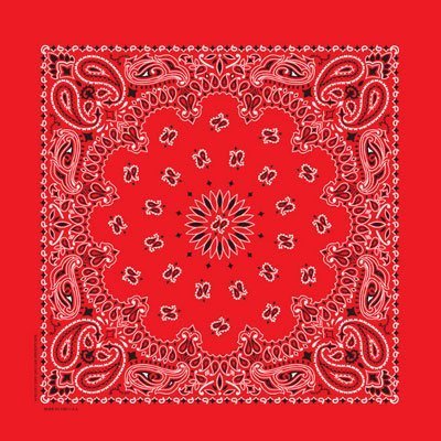 Red American Made Giant Western Paisley Bandana – Single Piece, 35x35 inches.