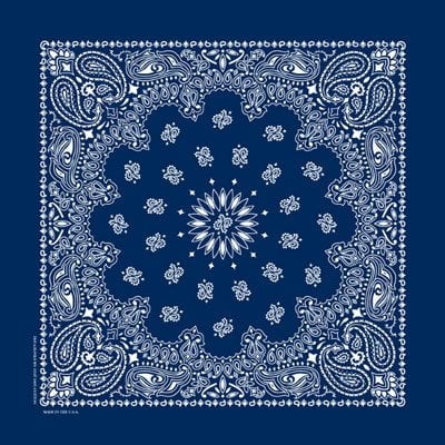 1pc Navy Blue Western Paisley Handkerchiefs - USA - 100% cotton