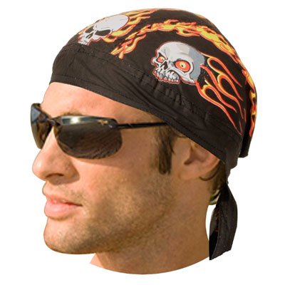 Good Sports Flaming Skulls Head Wrap