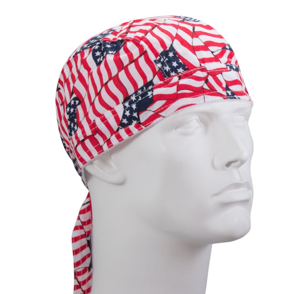 600pcs Premium Tossed American Flag Doo Rags Wholesale by the Case - Case - 50 Dozen