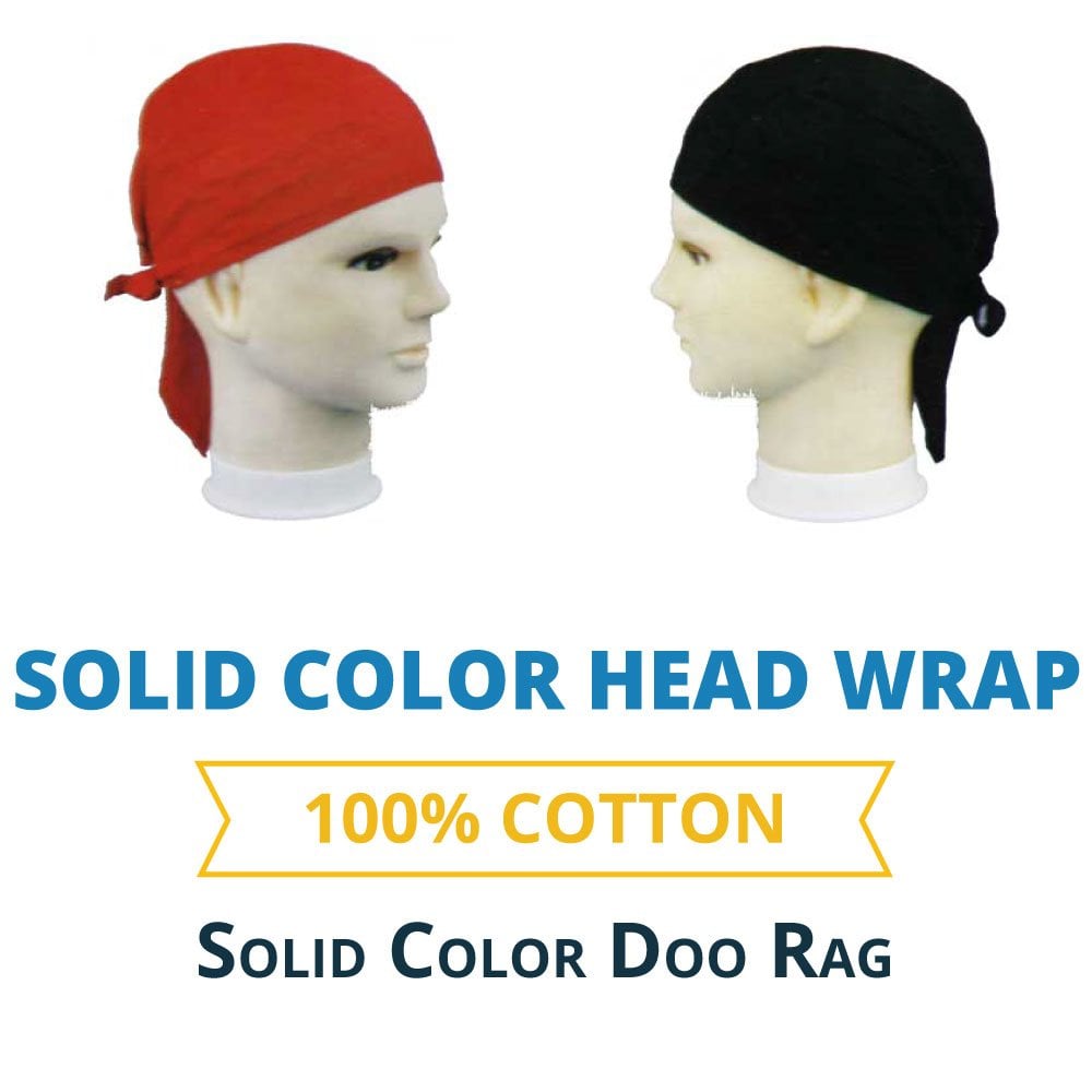 Solid Color Head Wrap - 100% Cotton - Imported