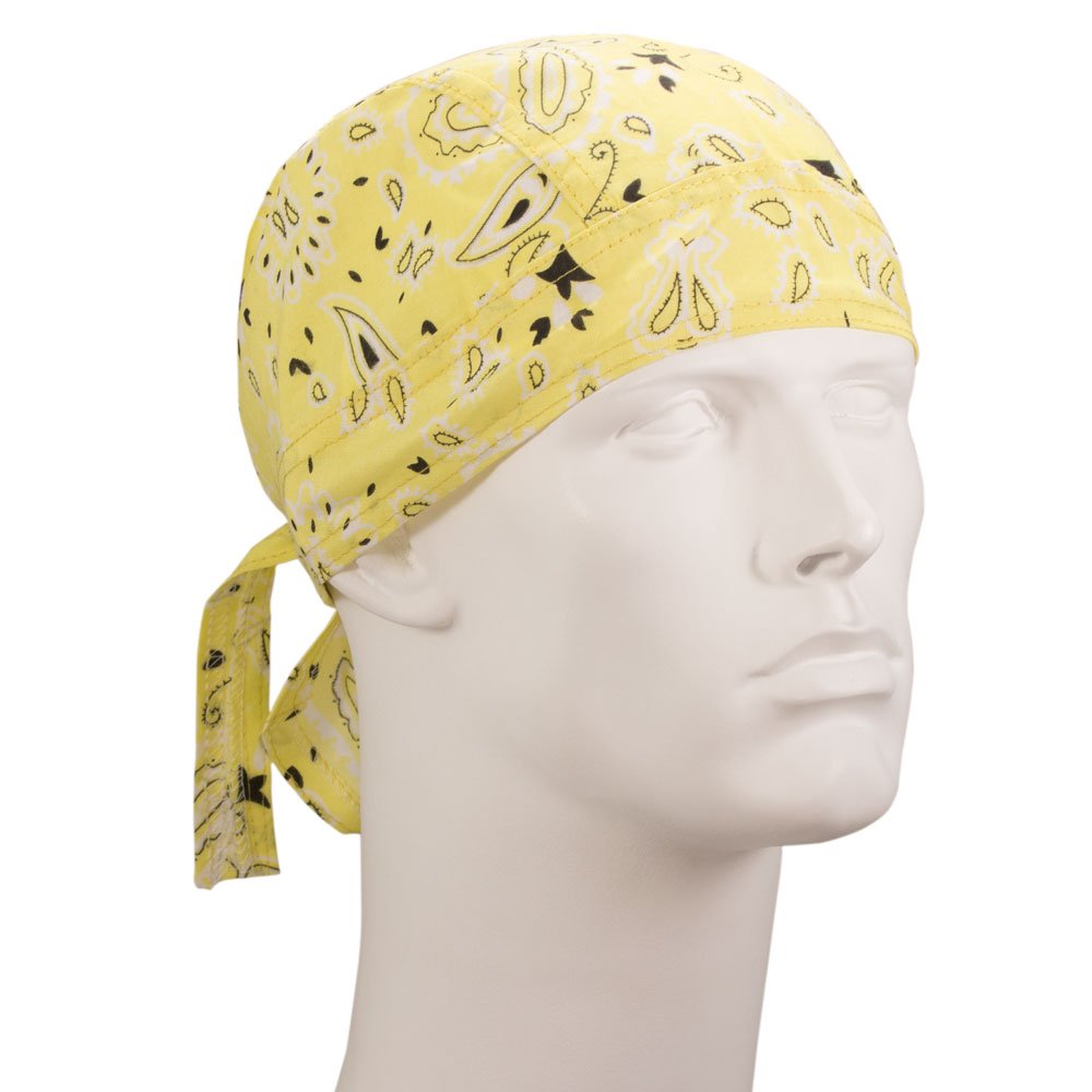 600pcs Light Yellow Paisley Head Wrap - 100% Cotton - Imported - Light Yellow, 600pcs/Case