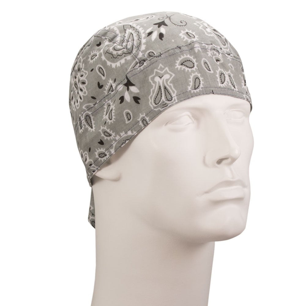 600pcs Light Grey Paisley Head Wrap - 100% Cotton - Imported - Light Grey, 600pcs/Case
