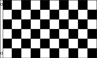 Black & White Checkerboard Flag - 3ft x 5ft Polyester - Imported