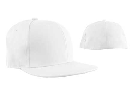 144 White Flat Brim Baseball Caps - Case -144