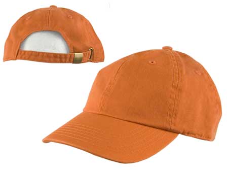 Orange Cotton Cap with adjustable Clasp - Single Piece