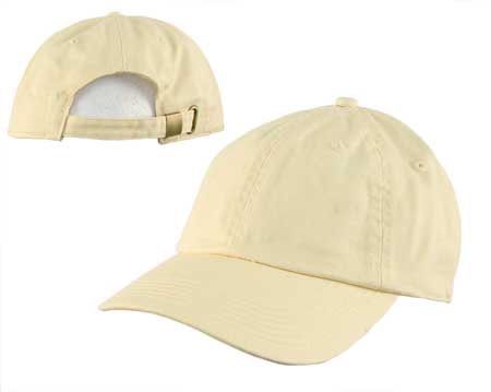 12pcs Light Yellow Solid Baseball Hats Low Profile - Unconstructed - Adjustable Clasp - 100% Cotton - Stone Washed - Bulk by the Dozen - Wholesale