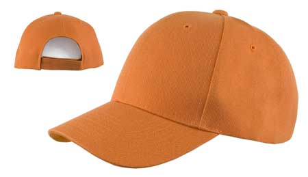 12pcs Orange Wool Look Baseball Hat with Adjustable Velcro Back - Orange, 12 pieces